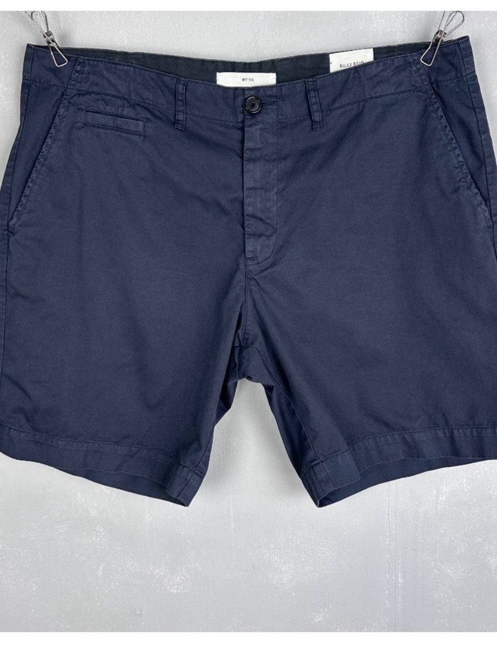 Billy Reid men size 36 Wynn chino shorts navy 100% cotton 8.5” inseam